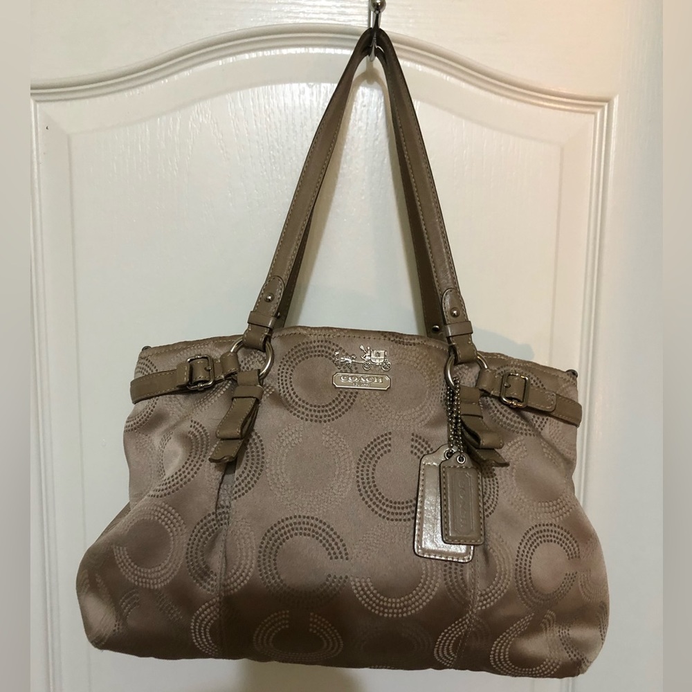 Coach Madison Op Art Dotted Shoulder Bag - Picture 10 of 12